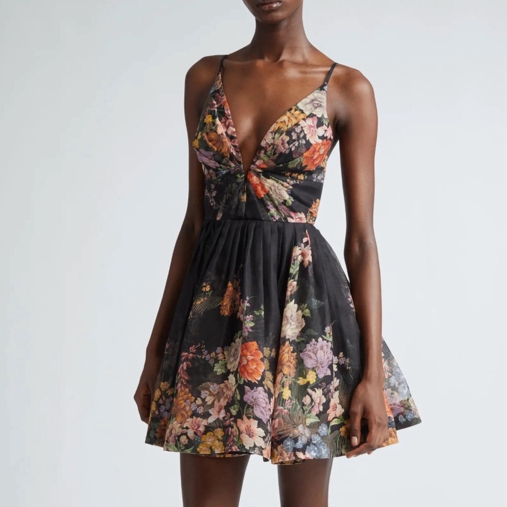 Zimmermann Black Floral Midi Dress